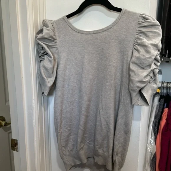 Express puff sleeve gray sweater, top size medium - Picture 1 of 3